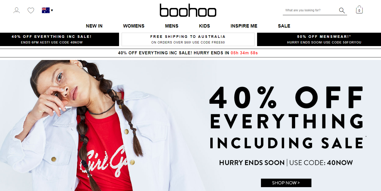 boohoo clothing website