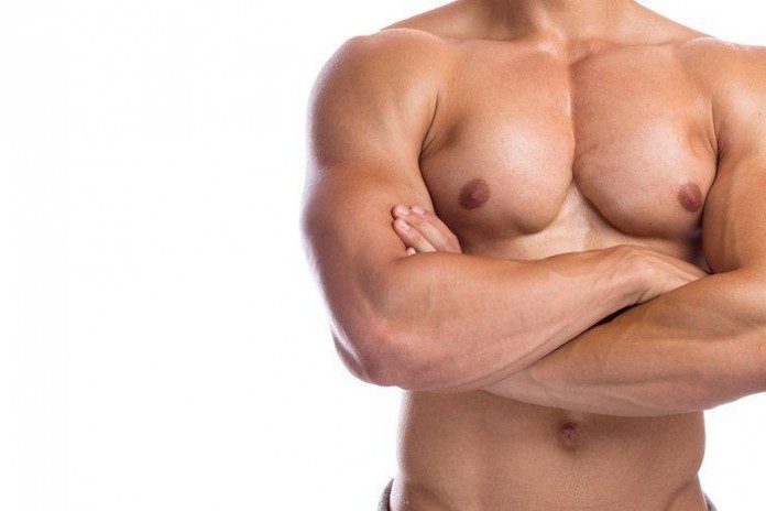 Bodybuilder Bodybuilding Flexing Chest Muscles Posing body building
