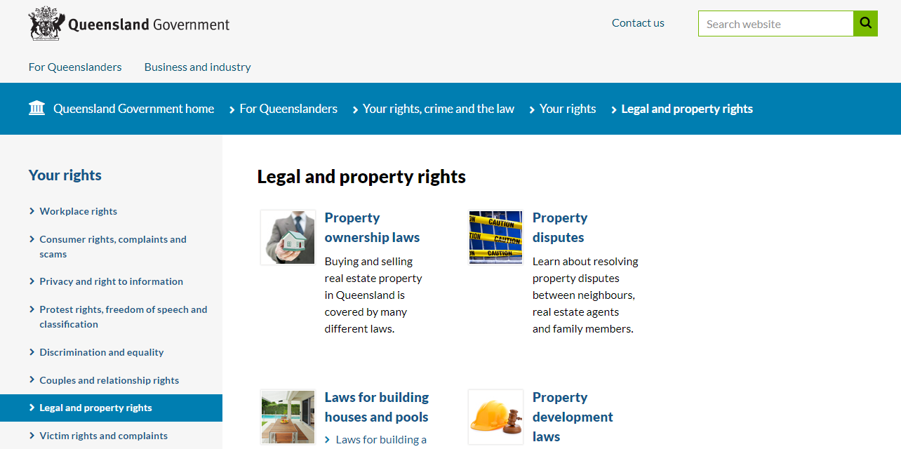 Queensland Government legal and property