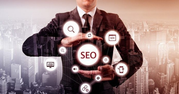 Businessman suggested effective'SEO' optimisation approach SEO - optimization