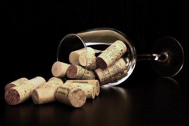 cork in wine glass