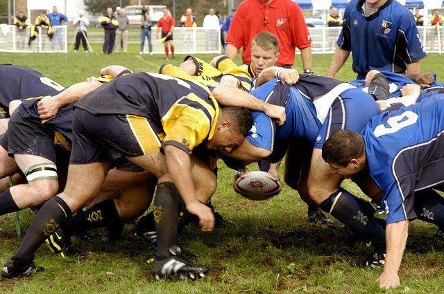 two teams playing rugby