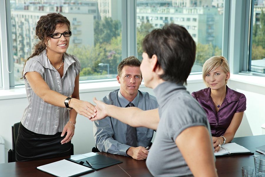 Saying thank you to employee