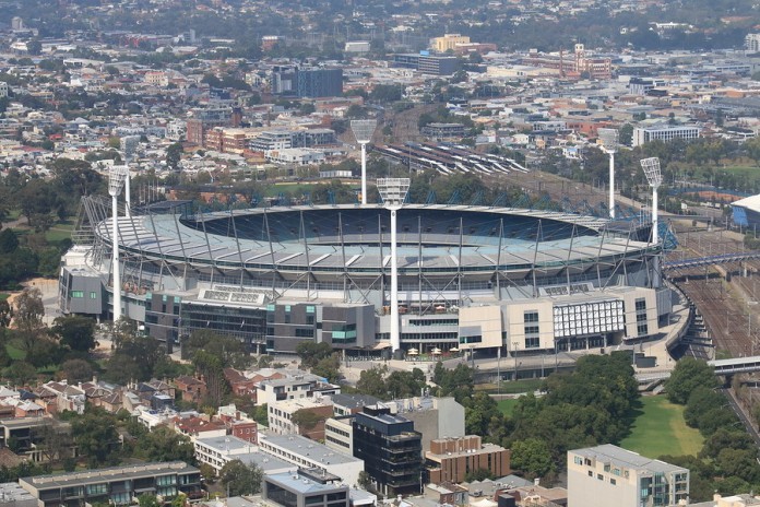 Melbourne cityscape and Melbourne Cricket Ground Australia