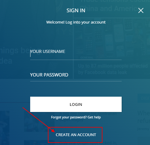 create an account