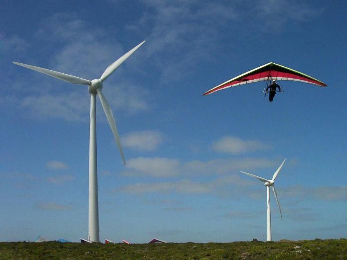 Flying over renewable energy plant