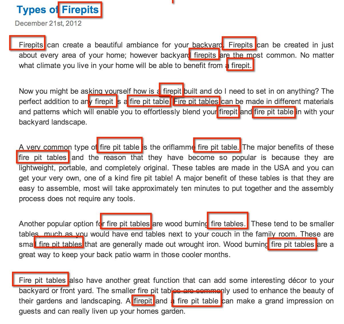 Keyword stuffing