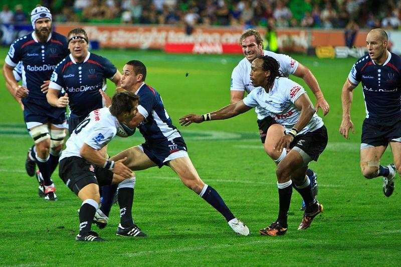 Super Rugby game between Rebels and Sharks
