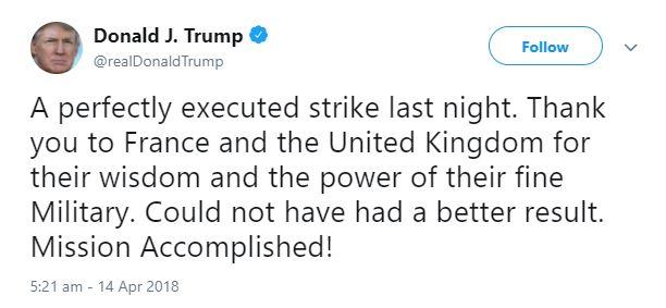 trump tweet air strike syria