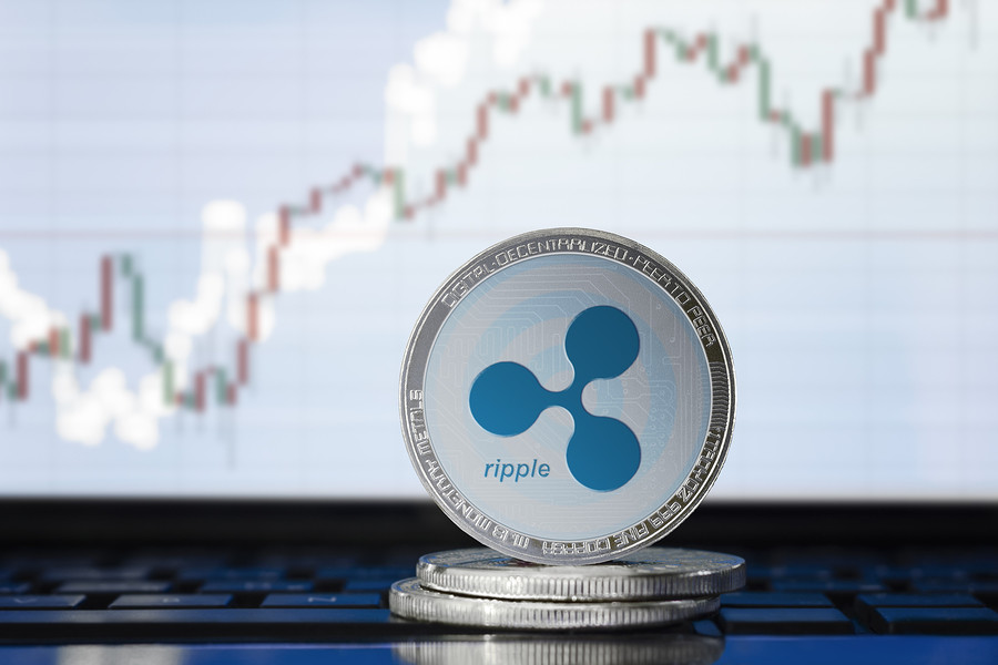 Ripple (xrp) Cryptocurrency; Physical Concept Ripple Coin On The