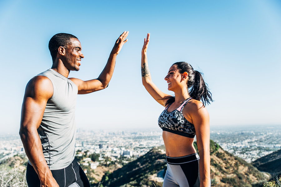 Happy people with hemp protein