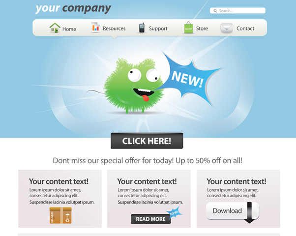 Web 2.0 template - glossy candy look