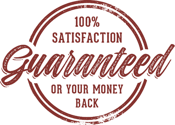 100% Satisfaction Guaranteed or Your Money Back Rubber Stamp