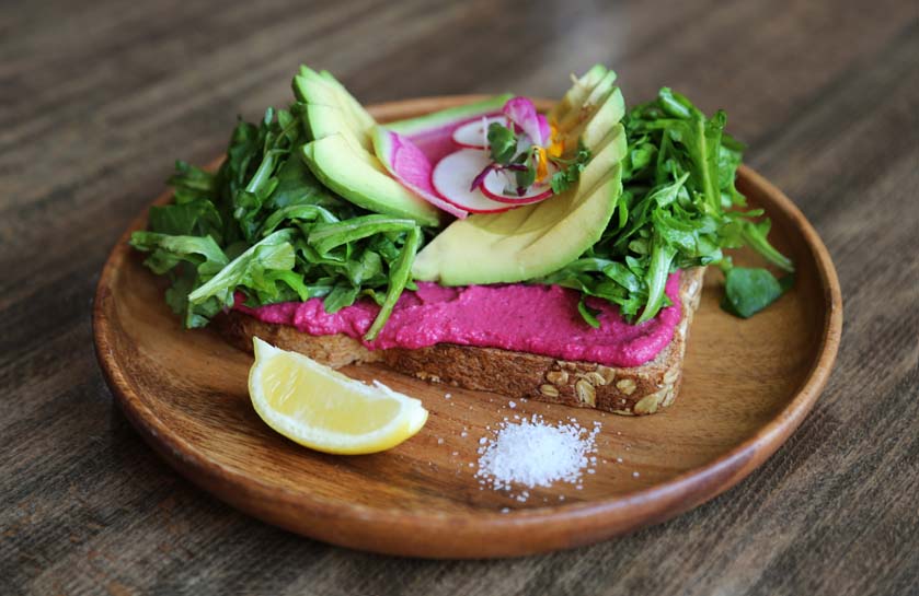 Beet Pesto Crostini