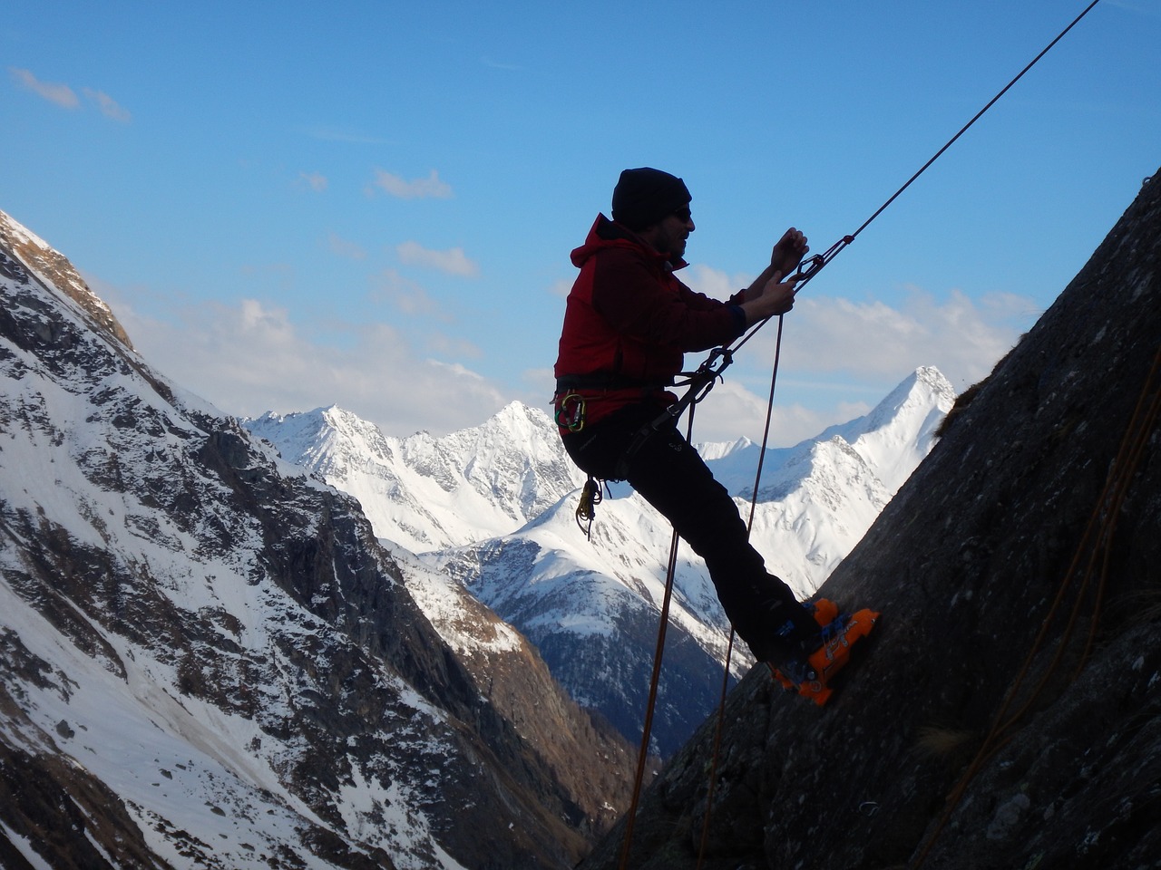 Man abseiling