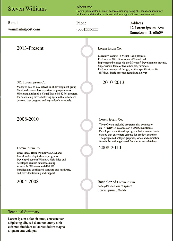 how to write a resume Chronological template