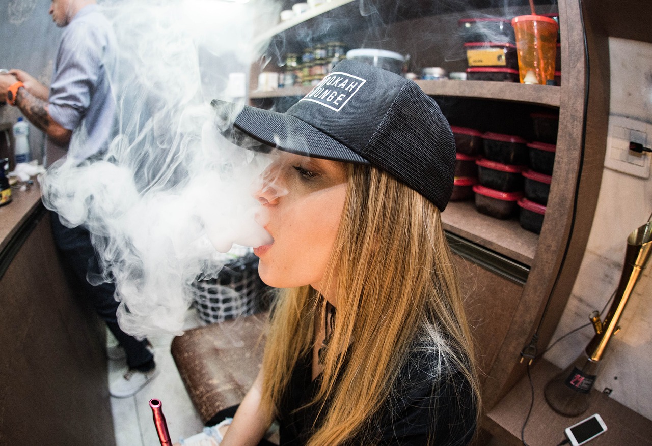 Girl using vape