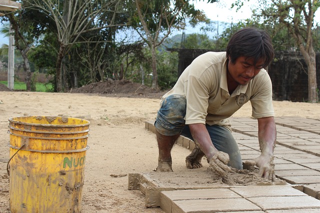 Man working in poor conditions