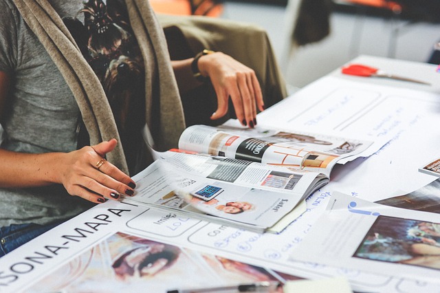 Person reading a magazine