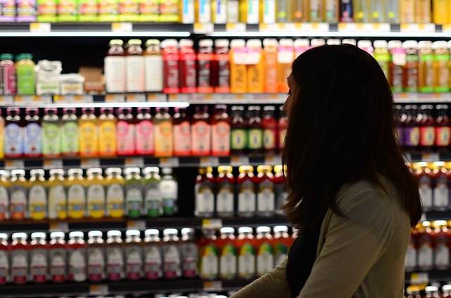 Woman shopping for groceries