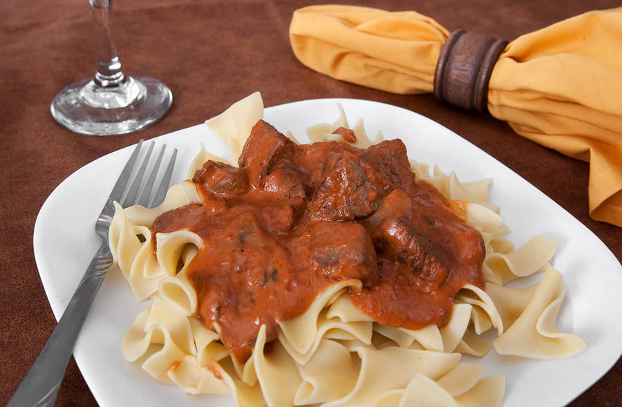 Beef stroganoff dish recipe