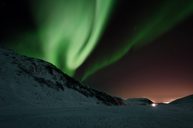 Ground level shot of an aurora