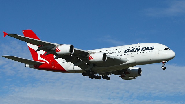 Shot of a Qantas flight