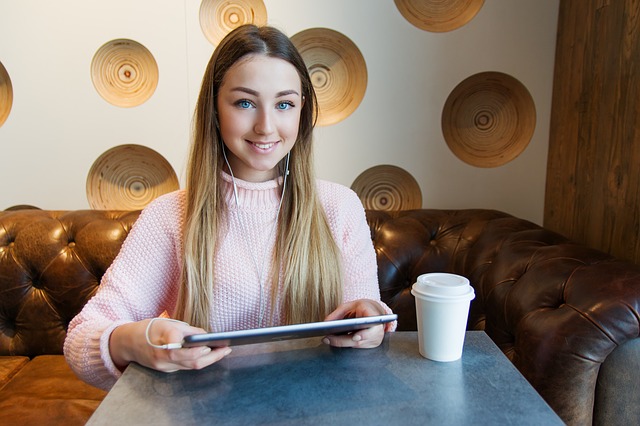 Student on video chat