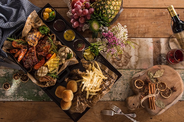 Overhead shot of platter