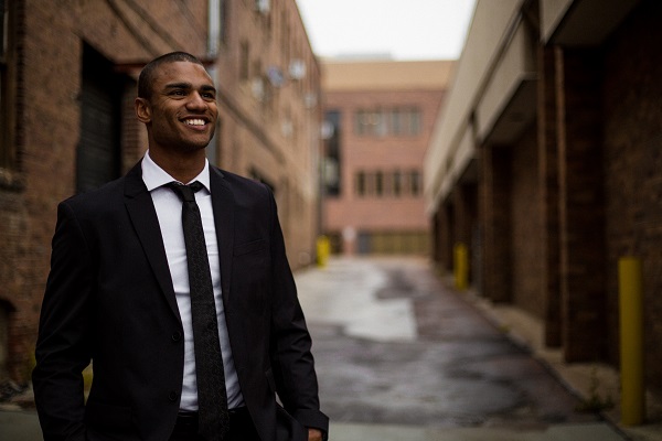 Man dressed in business suit and formal clothing