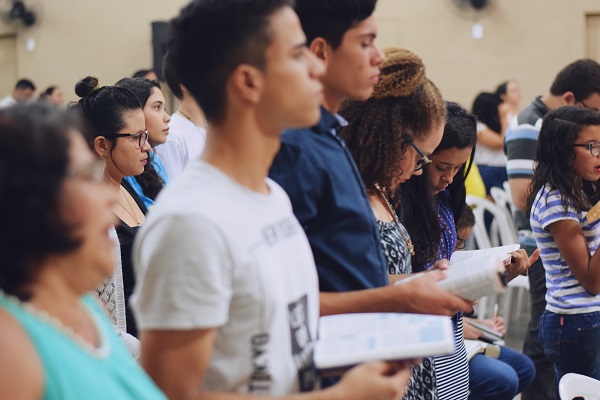 People sitting in registration class