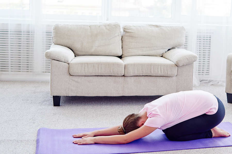 Yoga Balasana or child pose