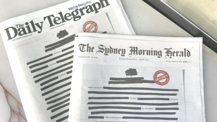 Australia: newspapers black out headlines amid media restrictions