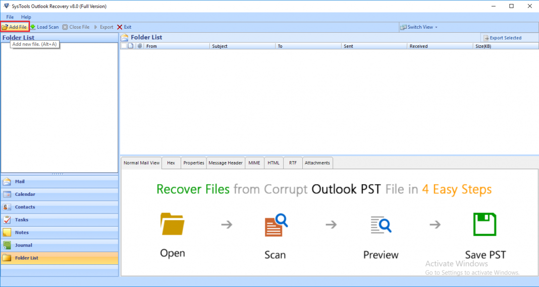 outlook 2010 vcs files previewer