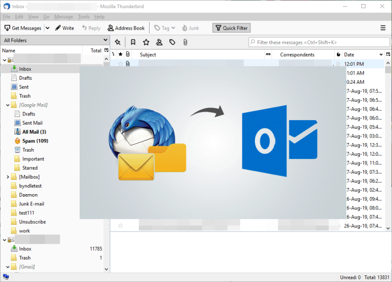 Migrate Thunderbird Email to Microsoft Outlook File