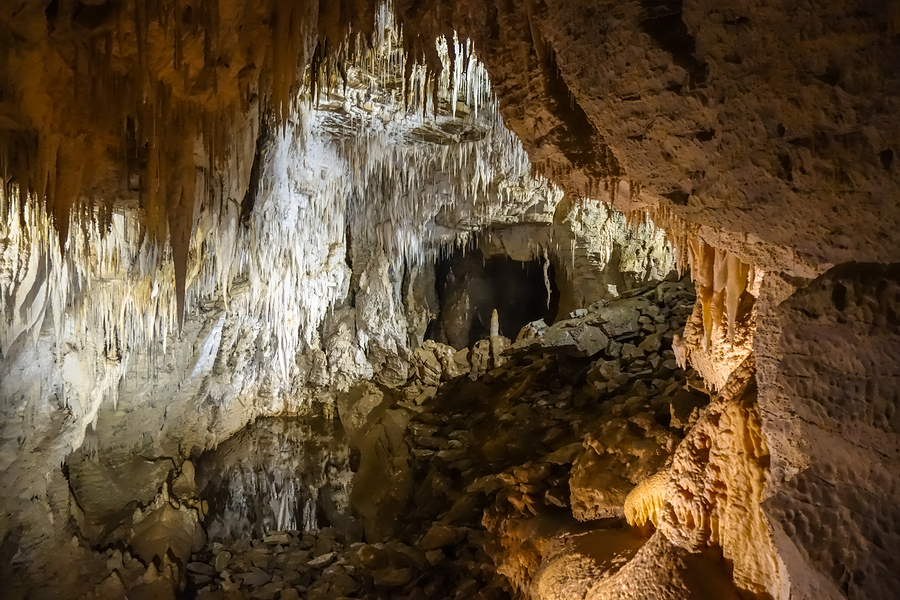 Waitomo rock formations in glowworm caves, New Zealand