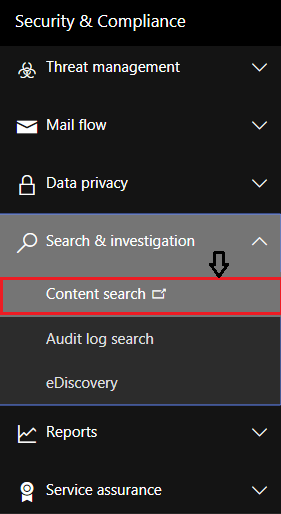 Content Search to perform Export