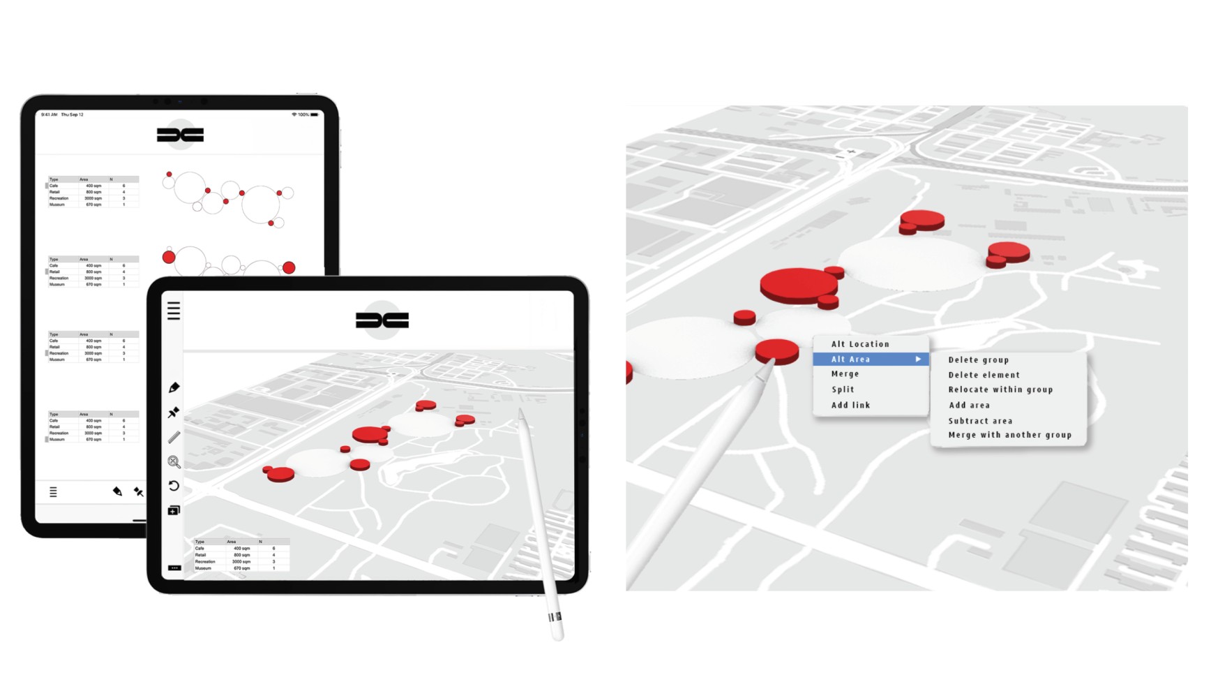 Uflow Juxtaposition and volumes - pinning visual data to the map