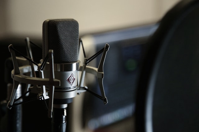 A microphone for making chart topping music setup in a home studio.