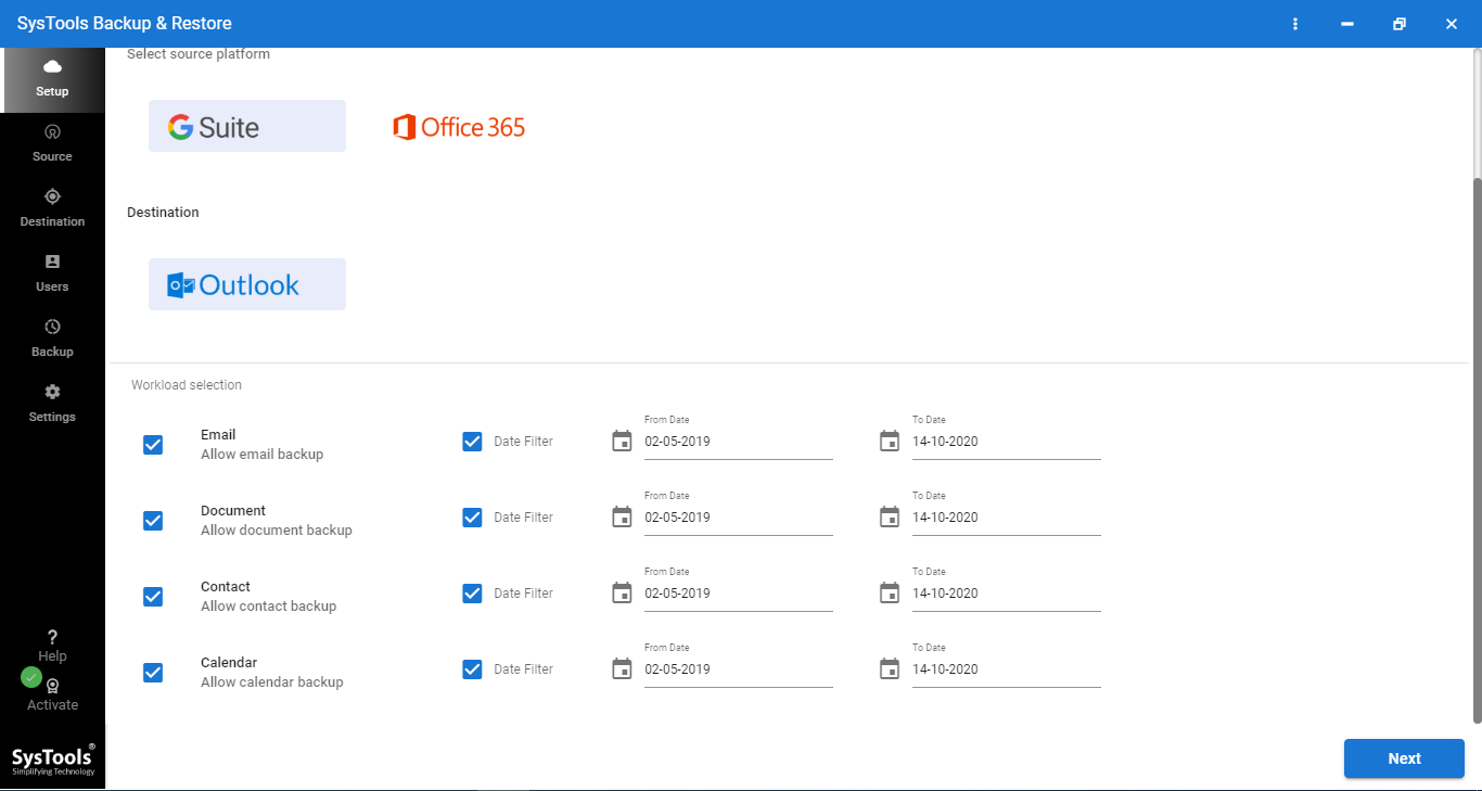 export Google Workspace to PST