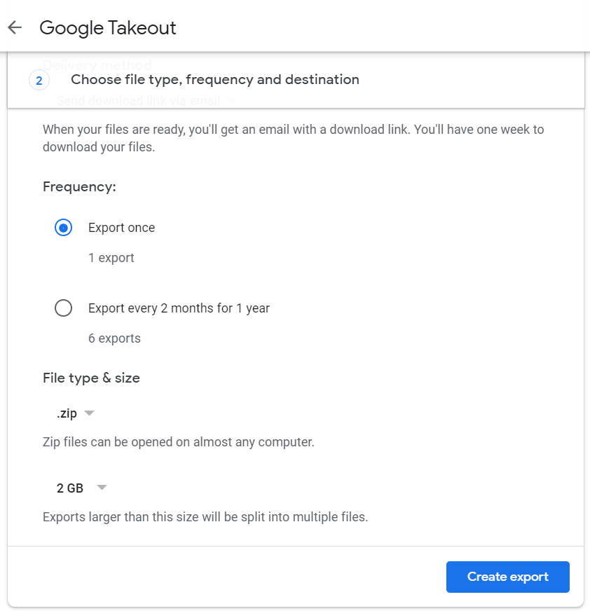 How to backup all Google Workspace data with Data Export tool