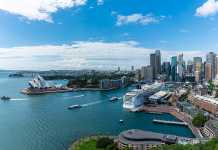 Panorama view of Sydney Harbor Bay
