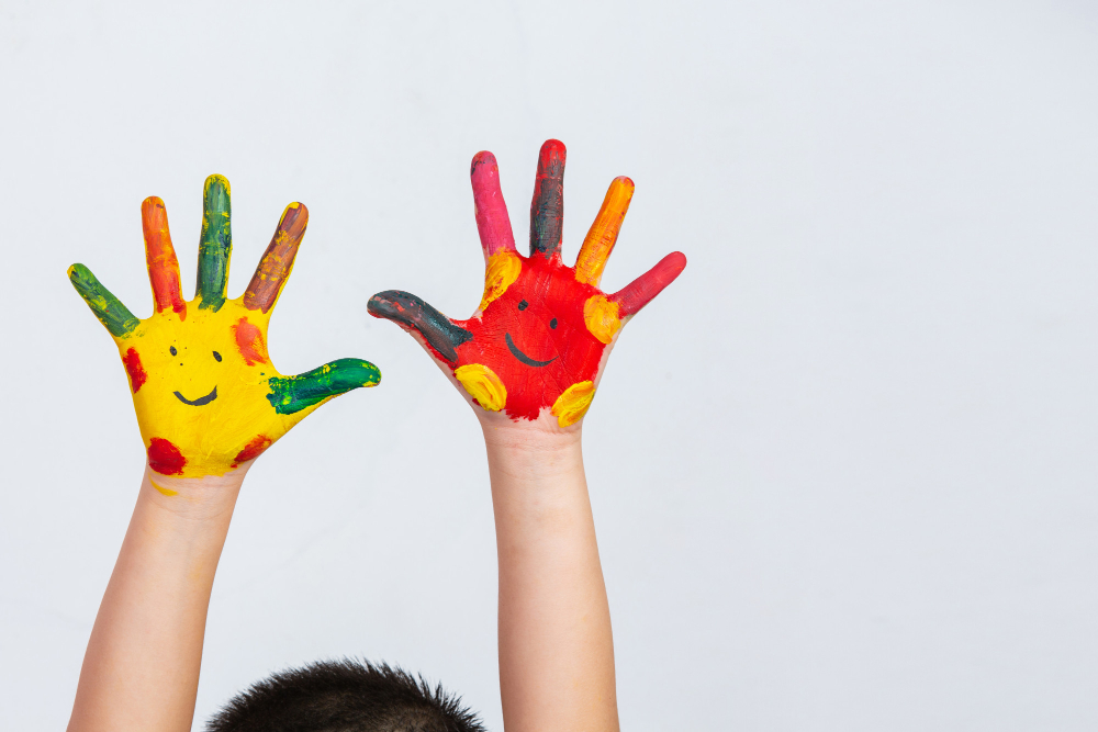 Hands of autistic child